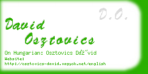 david osztovics business card